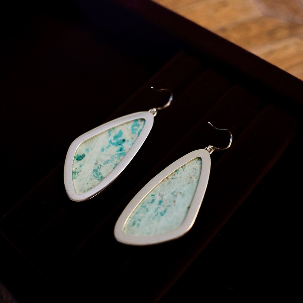 Larimar Stone Earrings - Picture 6 of 7